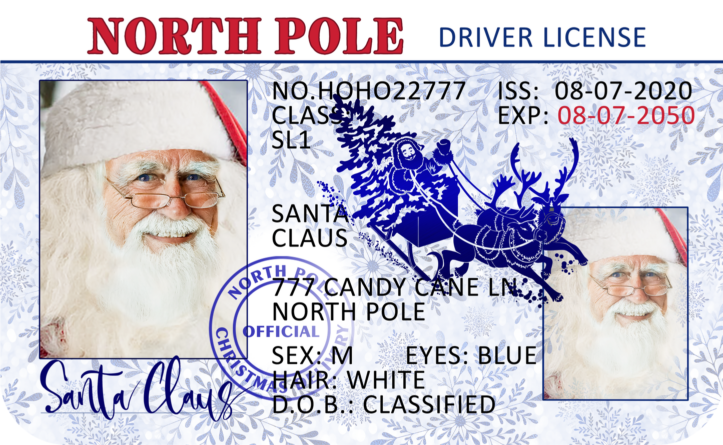 Santa's Drivers License