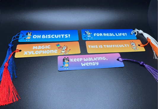 Bluey Inspired Metal Bookmarks